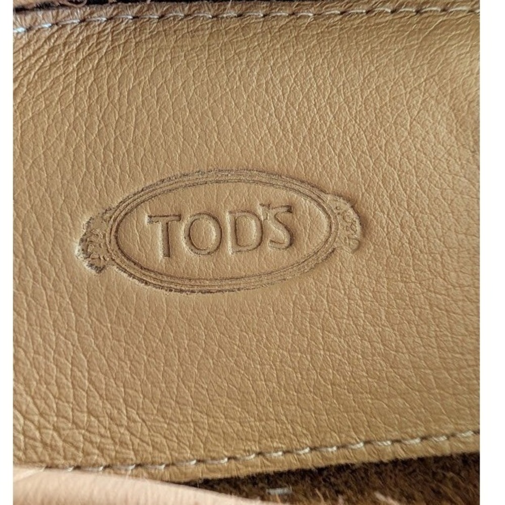 Tods Gommino Tan Pebbled Leather Mule Loafers Italian 3326-37 Womens 37 - Picture 6 of 9